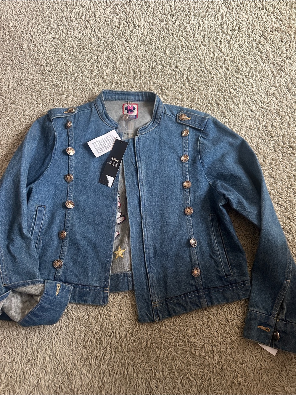 Disney x Macys Womens Denim Jacket Sz S NWT